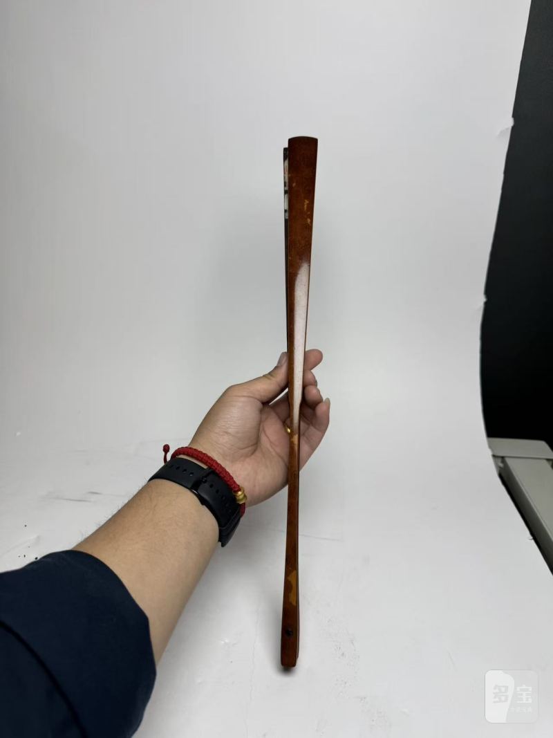 明 紫花蜡底湘妃竹扇骨 - 图3